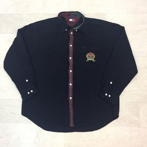 Vtg Tommy Hilfiger Shirt Sz Large Fleece Flannel
